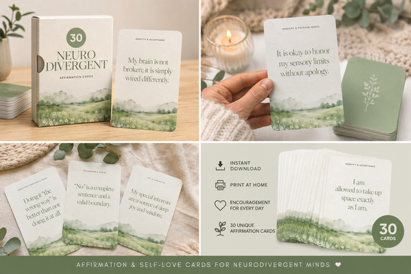 Neurodivergent Affirmation Cards (30) *This is a Digital Download|Printable*